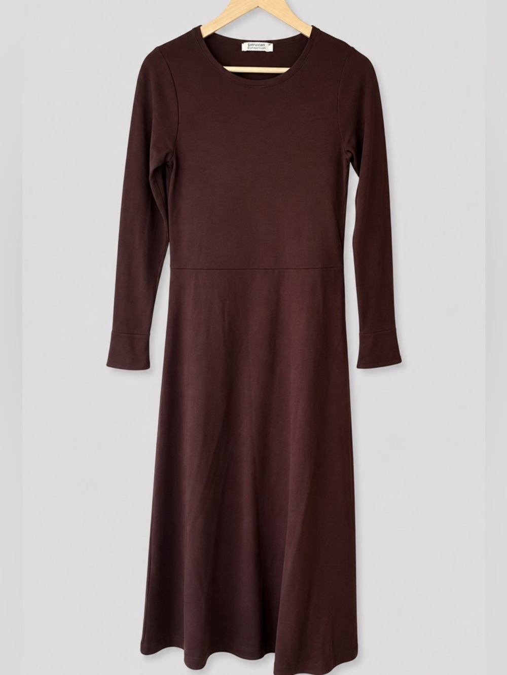 Kettlewell Colours Long Sleeve Maxi Freya Dress – Burgundy / Chocolate Brown